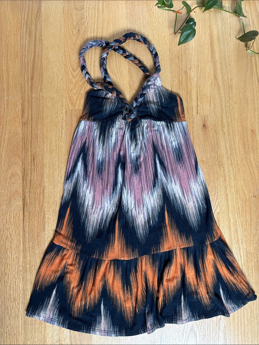 Braided Strap Jersey Knit Mini Dress Urban Outfitters Lux Brand Festival XS